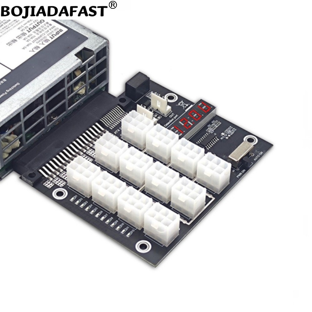12 Ports PCI-E 6Pin Connector  - 2400W Server Psu Breakout Board recension och pris