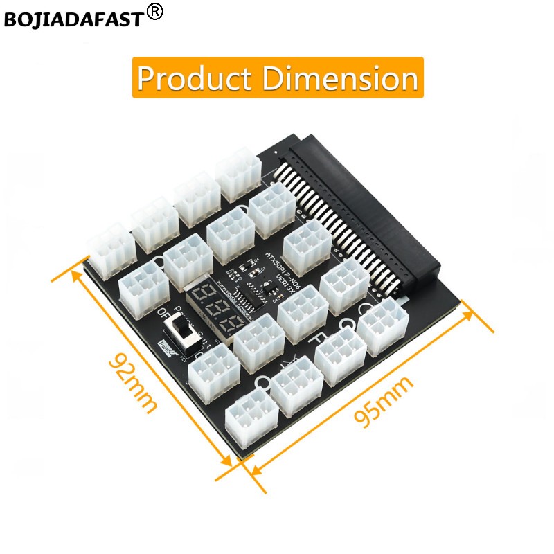 17 Ports PCI-E 6Pin Connector  - 2400W Server Psu Breakout Board recension och pris
